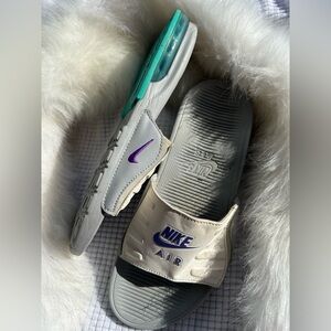 Nike Air Slide Sandals in Gray and Purple